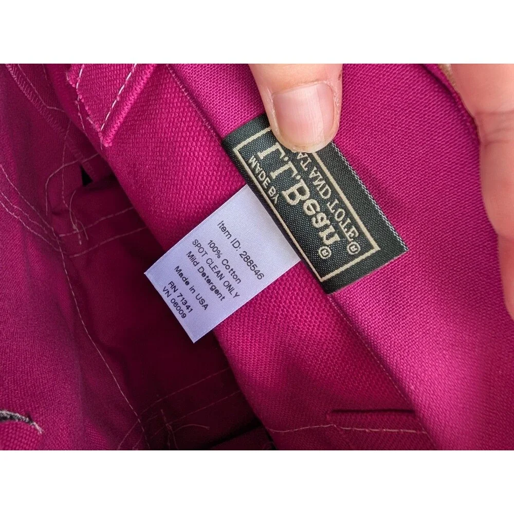 L.L.Bean Boat and Tote Small Zip Top Hot Pink Black Custom Color Monogram M USA